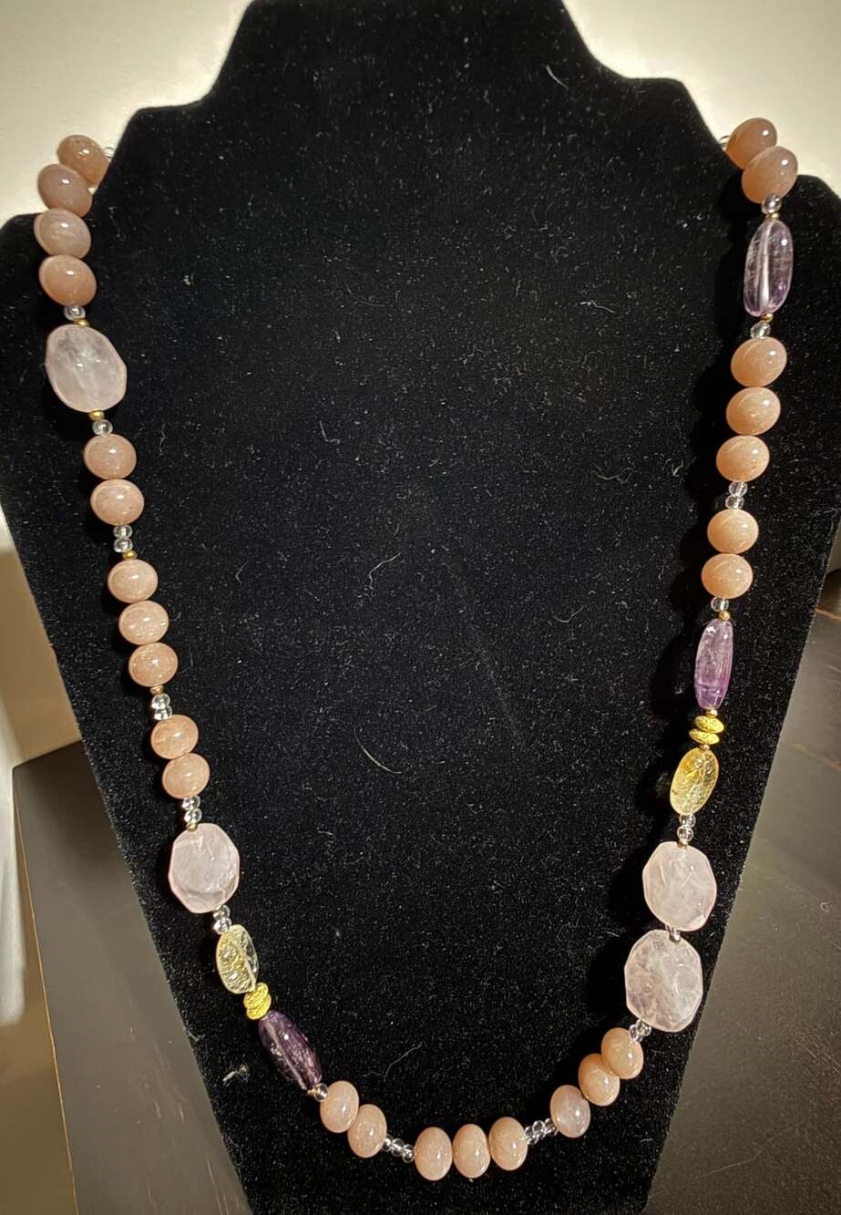 Nina Nguyen Multi-Gemstone Beaded Necklace Rose Quartz Amethyst Citrine 925 Gold
